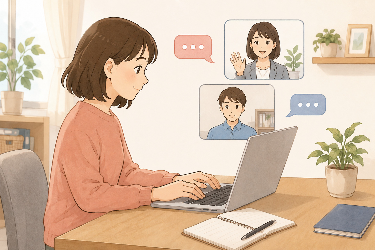就労継続支援A型の在宅勤務でライティングに関わる作業に取り組むイメージ