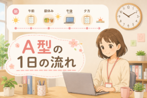 就労継続支援A型の1日の流れを解説する記事のアイキャッチ
