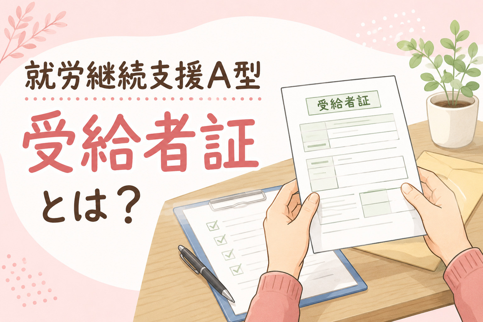 就労継続支援A型の受給者証について解説する記事のアイキャッチ