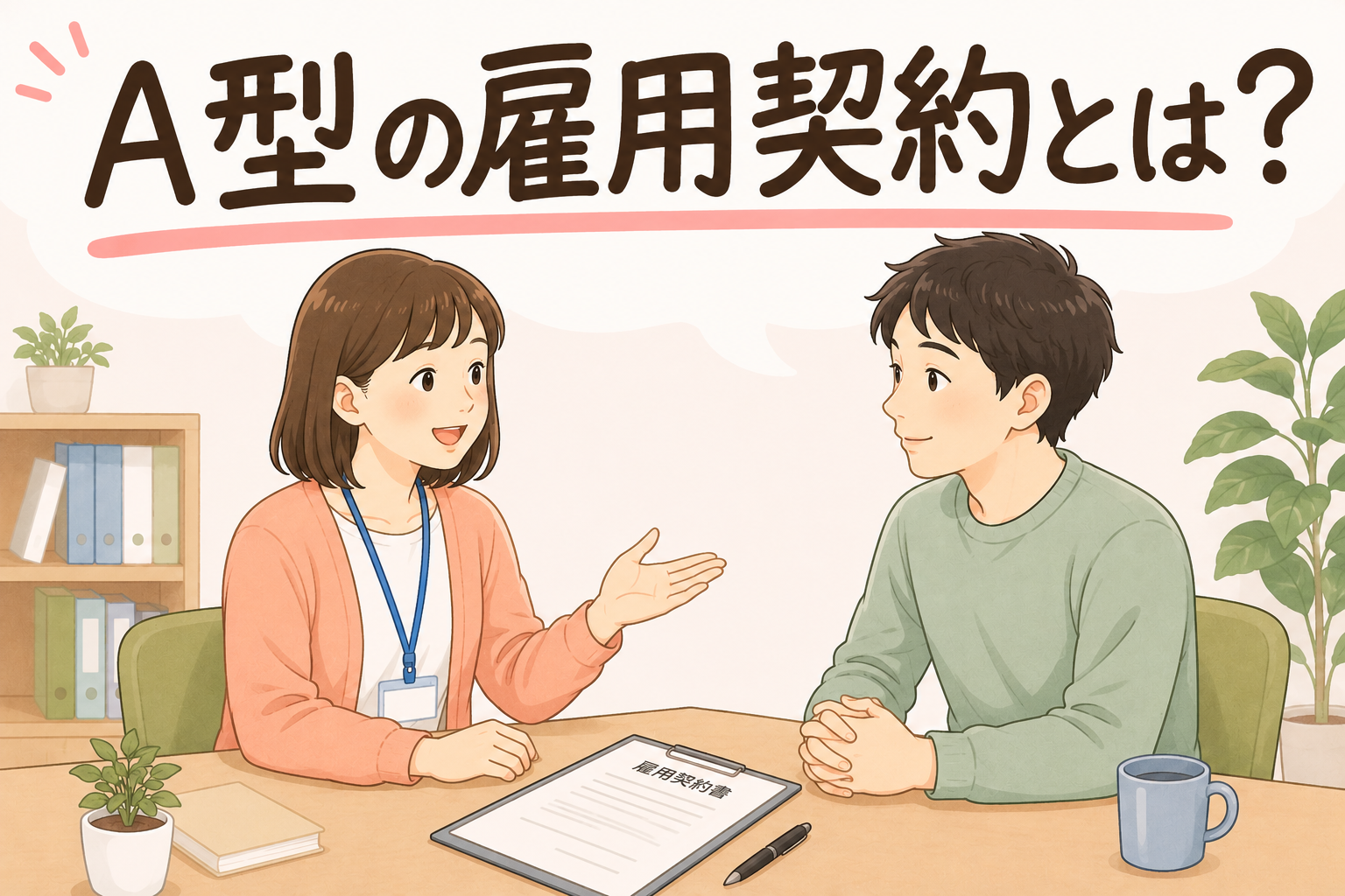 就労継続支援A型の雇用契約について説明するイメージ画像