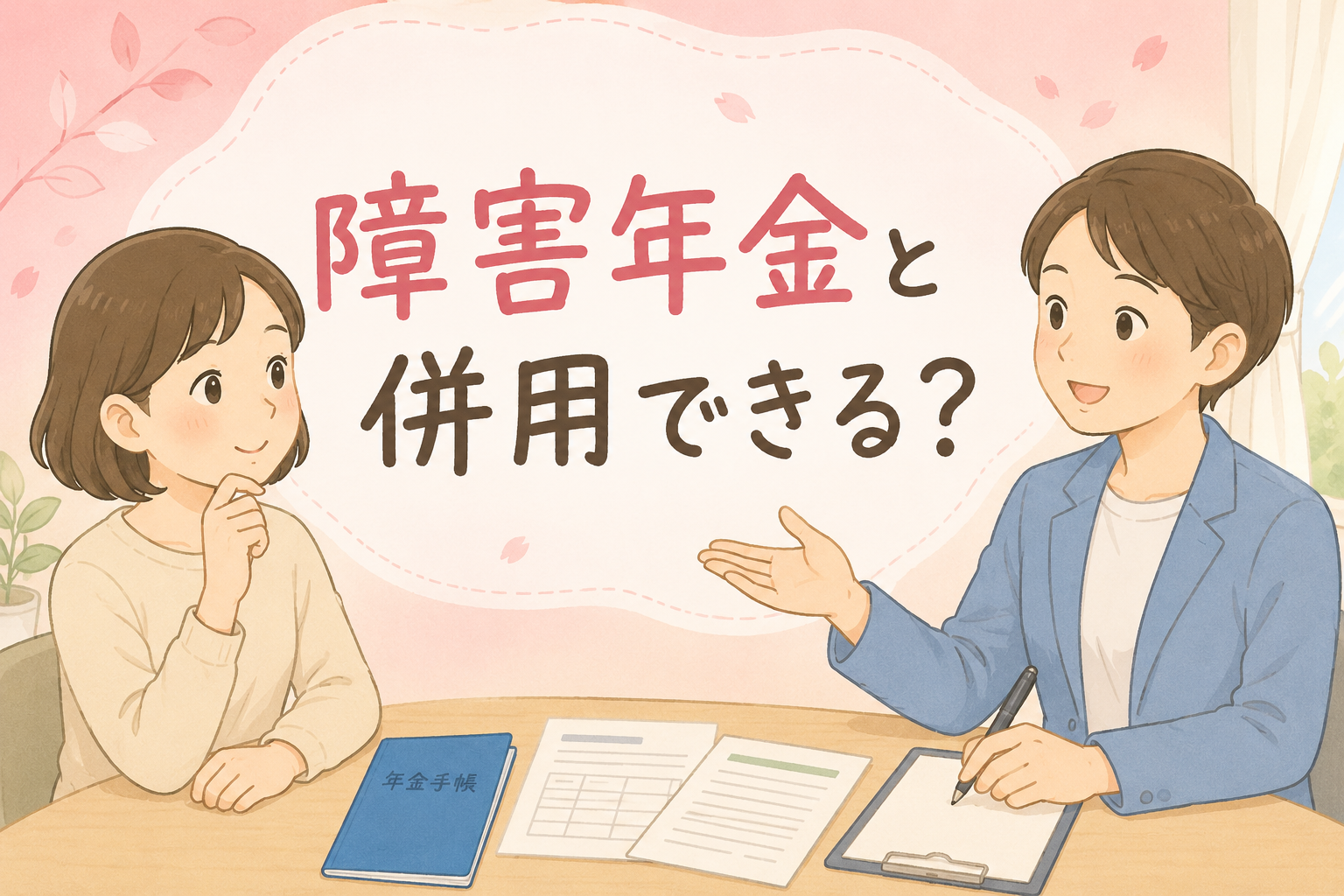 就労継続支援A型と障害年金の併用について解説する記事のアイキャッチ
