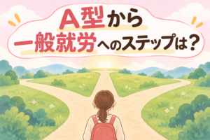 就労継続支援A型から一般就労までのステップを解説する記事のアイキャッチ
