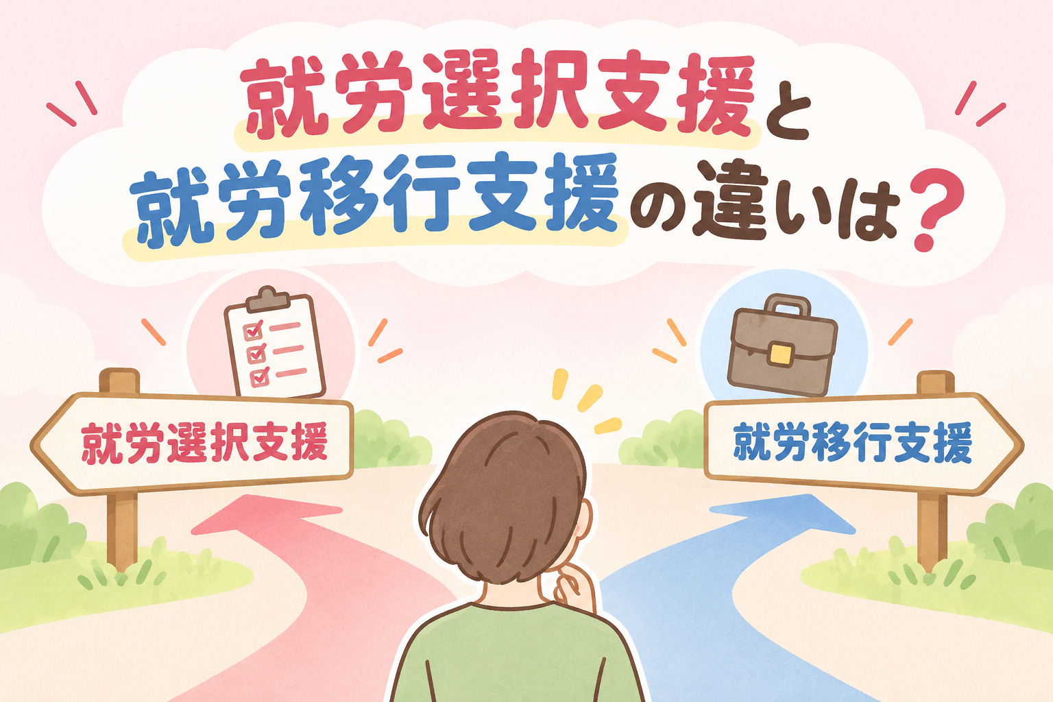 就労選択支援と就労移行支援の違いを解説する記事のアイキャッチ
