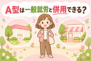 就労継続支援A型と一般就労（アルバイト・副業）の併用について解説する記事のアイキャッチ