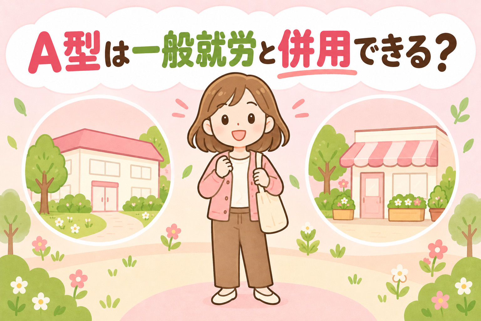就労継続支援A型と一般就労（アルバイト・副業）の併用について解説する記事のアイキャッチ