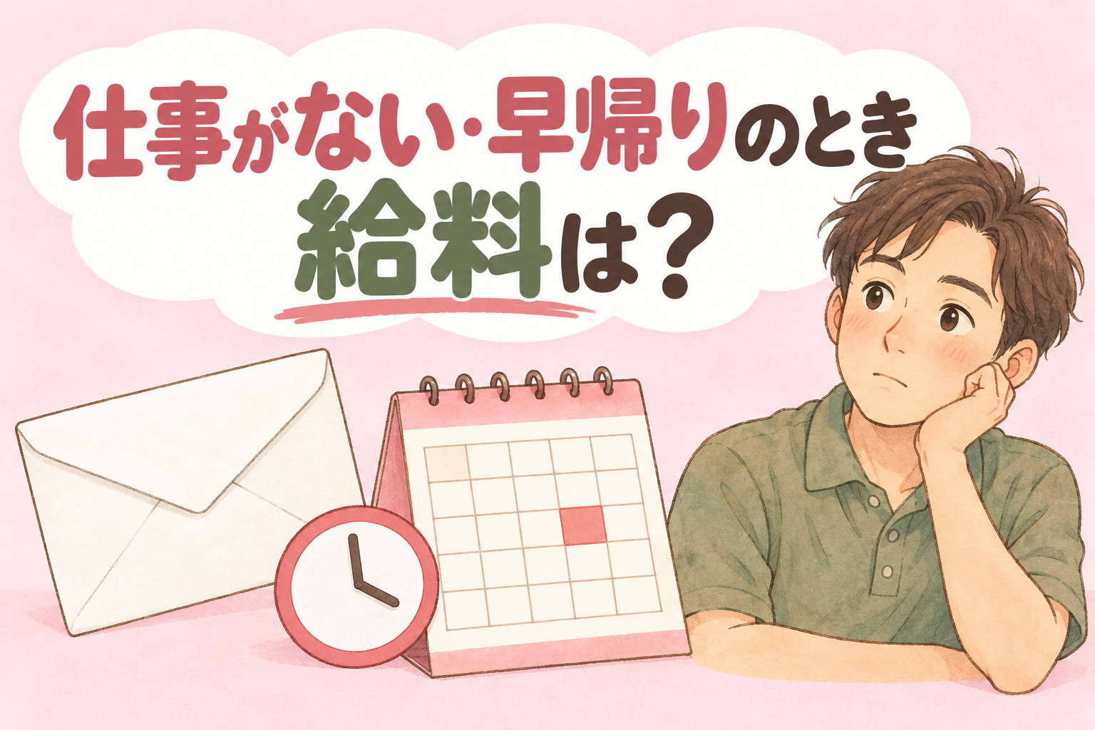 就労継続支援A型で仕事がない日・早帰りになったときの給料と休業手当を解説する記事のアイキャッチ